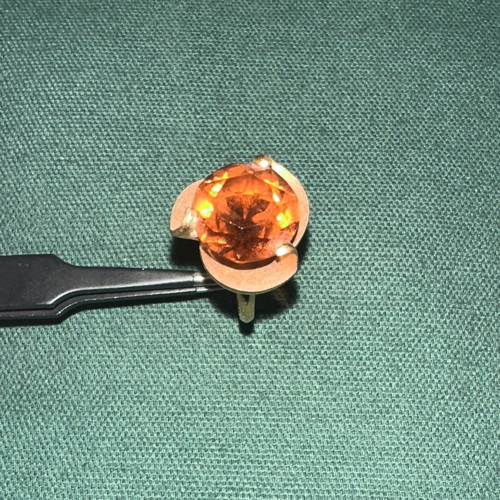 Vintage  amber tone Crystal Ring